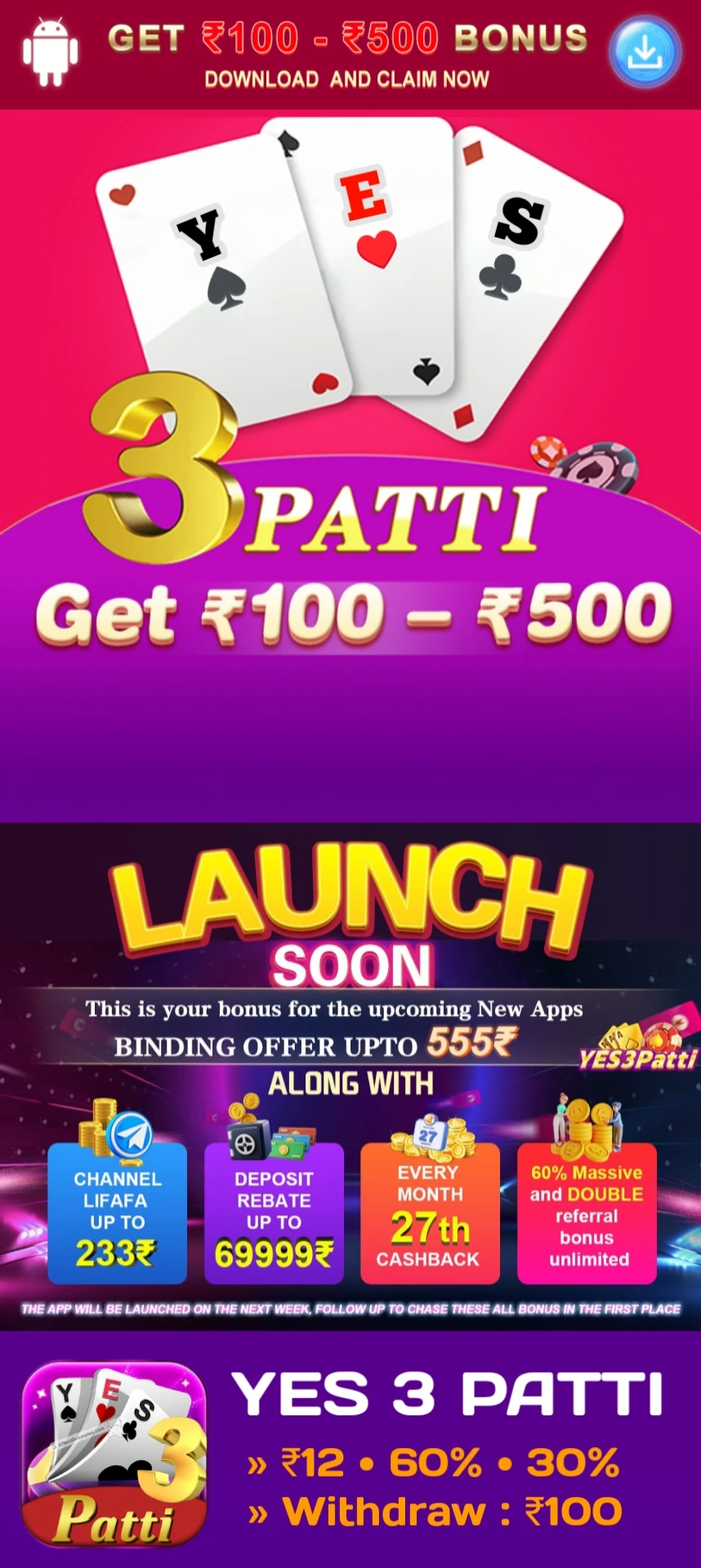 Yes 3Patti App - India Game Download
